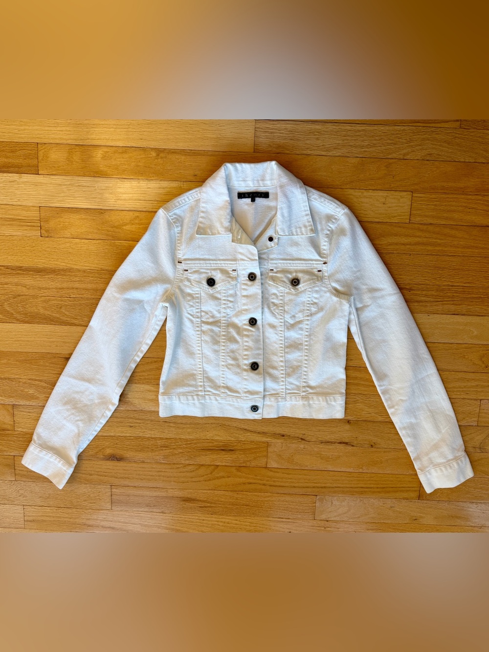 Theory White Denim Jacket Womens 2